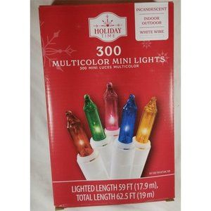 Holiday Time Multicolor Lights White Wire 300 Ct Wedding Patio Party Christmas